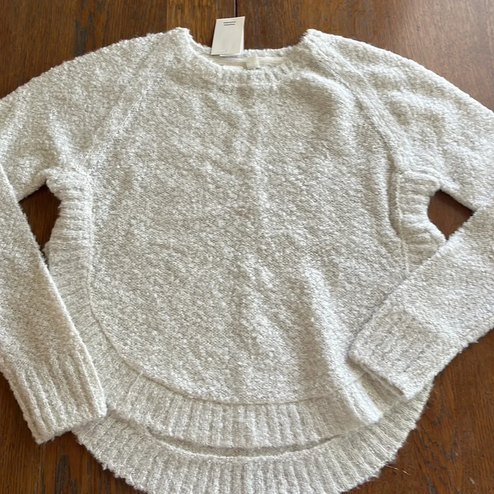 NWT Gap kids size XXL 14–16 cocoon pullover Ivory frost crewneck rounded bottom